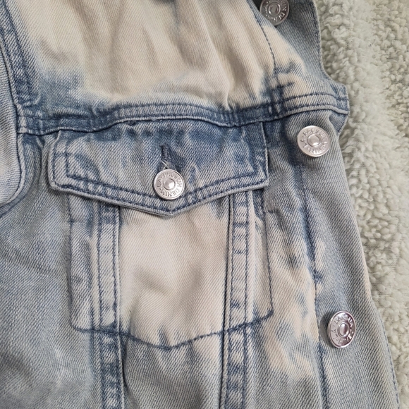 Pacsun Sherpa Lined Collar Jean Denim Heavyweight Button Jacket Women Size S - Picture 7 of 12